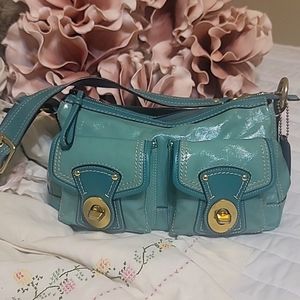 Coach GIGI Legacy 65th teal leather F13371